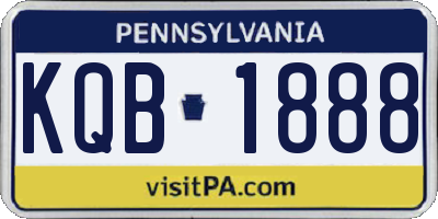 PA license plate KQB1888