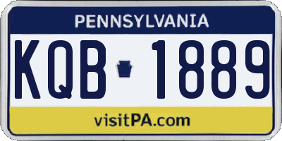 PA license plate KQB1889