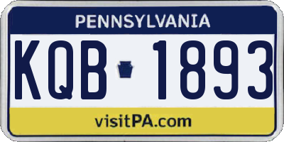 PA license plate KQB1893