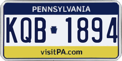 PA license plate KQB1894