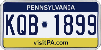 PA license plate KQB1899