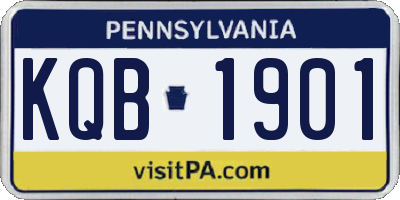 PA license plate KQB1901