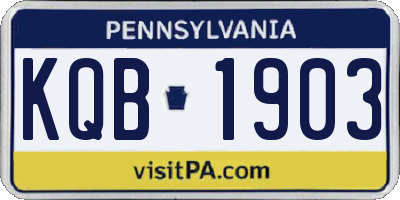 PA license plate KQB1903