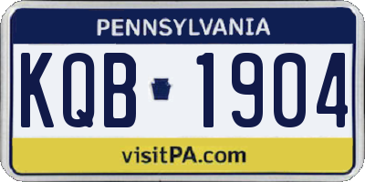 PA license plate KQB1904