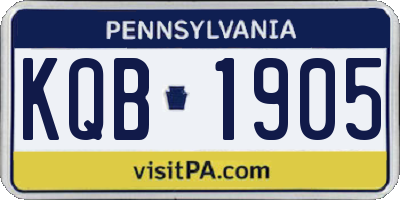 PA license plate KQB1905