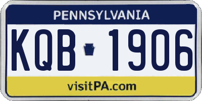 PA license plate KQB1906
