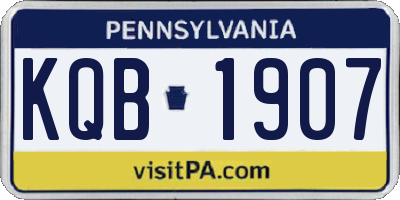 PA license plate KQB1907