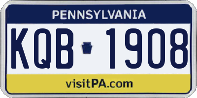 PA license plate KQB1908