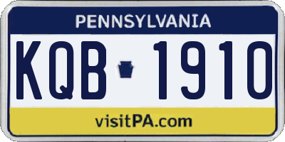PA license plate KQB1910