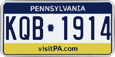 PA license plate KQB1914