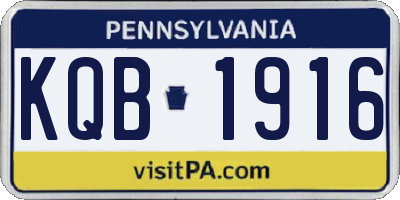 PA license plate KQB1916