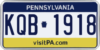 PA license plate KQB1918