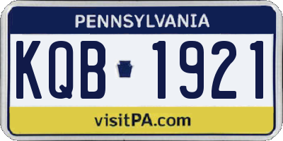 PA license plate KQB1921