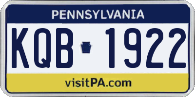 PA license plate KQB1922