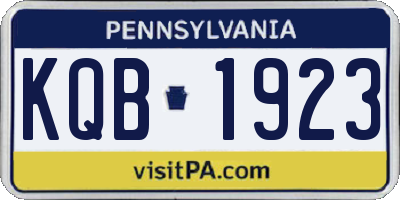 PA license plate KQB1923