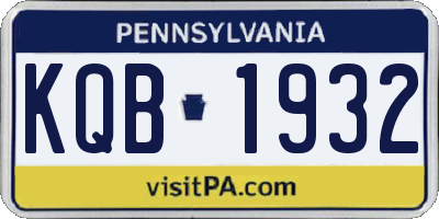PA license plate KQB1932