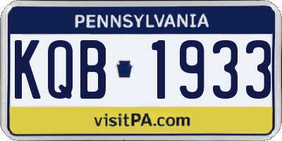 PA license plate KQB1933