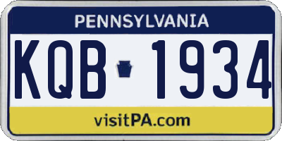 PA license plate KQB1934