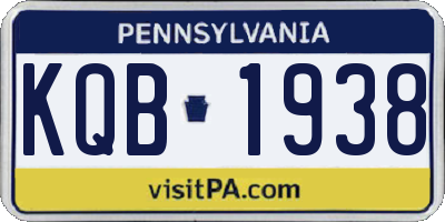 PA license plate KQB1938