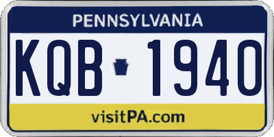 PA license plate KQB1940