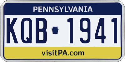 PA license plate KQB1941