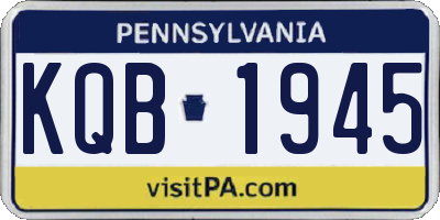 PA license plate KQB1945