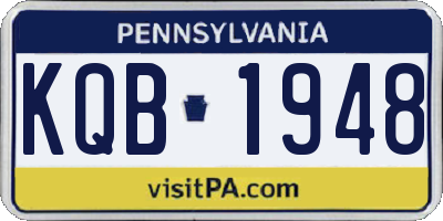 PA license plate KQB1948