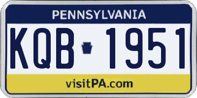 PA license plate KQB1951