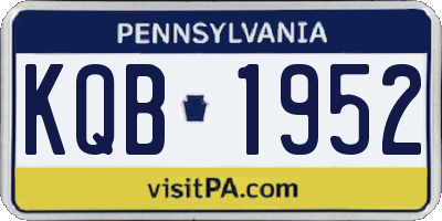 PA license plate KQB1952