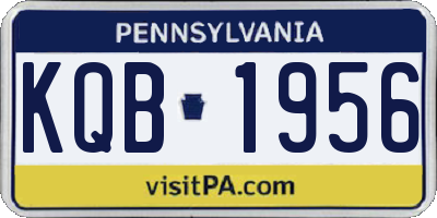 PA license plate KQB1956