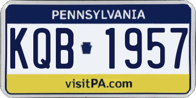 PA license plate KQB1957