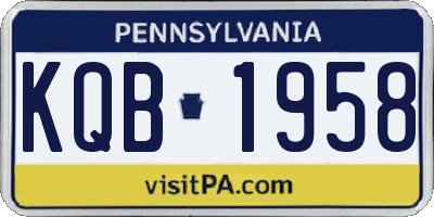 PA license plate KQB1958