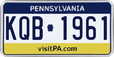 PA license plate KQB1961