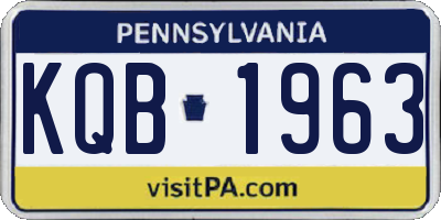 PA license plate KQB1963