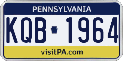 PA license plate KQB1964