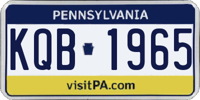 PA license plate KQB1965