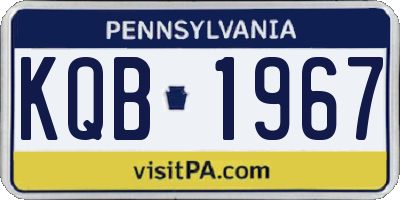 PA license plate KQB1967