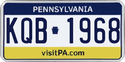 PA license plate KQB1968