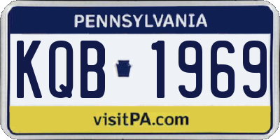PA license plate KQB1969