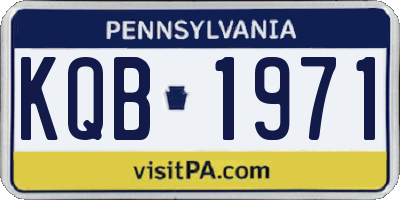 PA license plate KQB1971