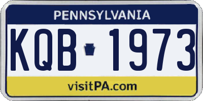 PA license plate KQB1973