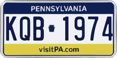 PA license plate KQB1974