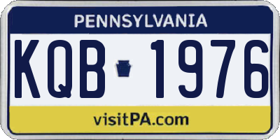 PA license plate KQB1976