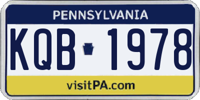 PA license plate KQB1978