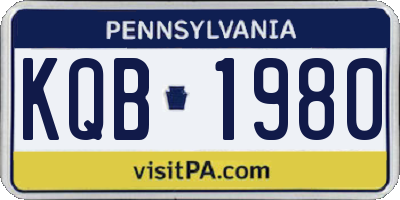 PA license plate KQB1980
