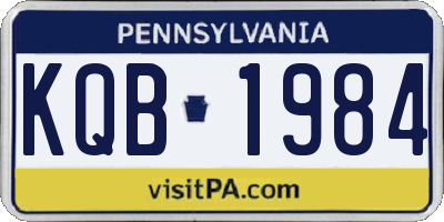 PA license plate KQB1984
