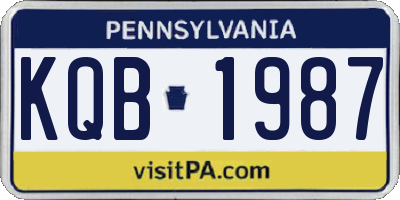 PA license plate KQB1987