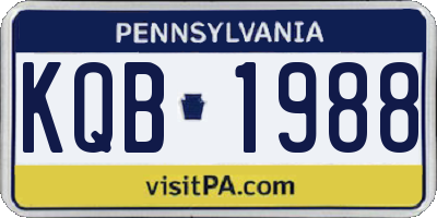 PA license plate KQB1988