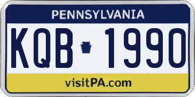 PA license plate KQB1990