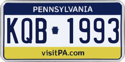 PA license plate KQB1993